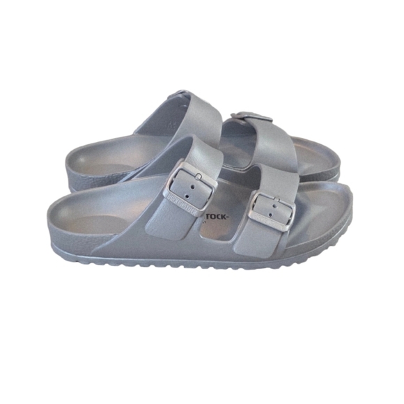 Birkenstock Metallic Silver Arizona Essentials EVA Shoes Size 8 NWOT - Picture 4 of 9